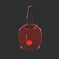 Traditional Red Decorative Lantern With Metal Handle And Round Shape 3d model