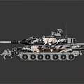 Modern Military Tank With Camouflage Paint Turret Gun Barrel And Tracks