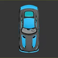 Modern Silver Sports Car With Blue Accents Sleek Design And Rear Spoiler