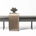 New Chinese Style Bed End Stool Bench Combination 3d model