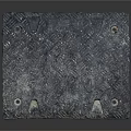 Industrial Metal Plate Surface With Diamond Pattern And Corner Holes