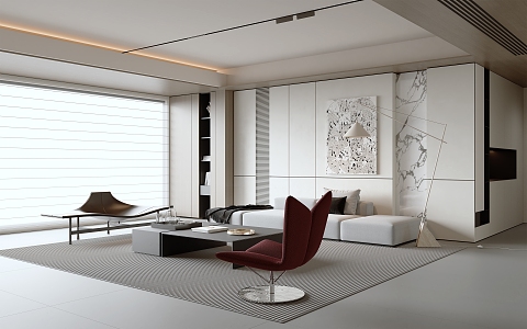 modern living room 3d model