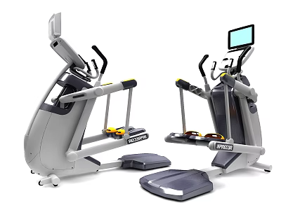 Modern Elliptical Exercise Machines with PREVA Digital Screen and Ergonomic Design 3d model