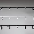 Modern Sleek Track Mounted Downlights And Spotlights In Black White Design For Interior Lighting