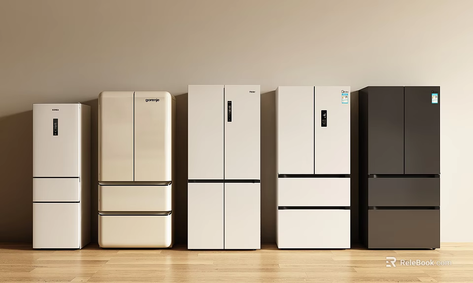 Stylish Modern Refrigerators And Freezers With Multiple Designs And Color Options For Home 3d model 