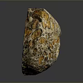 Natural Stone Wood Artifact With Hollow Hole And Brown Yellow Surface Texture