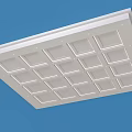 Modern White Ceiling Design With Square Grid Pattern And Embedded Panels