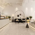 Modern Bubble Tea Shop Interior With Cozy Seating Bar Counter Plants And Hanging Lights
