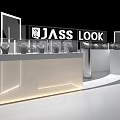 JASS LOOK Modern Display Shelves Featuring Glass And Metal Structure For Product Showcase