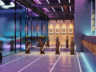 Modern Archery Range With Targets And Facilities 3d model