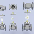 Check valve DN100 DN80 DN65 valve hand valve flange pipe connection Class150 3d model