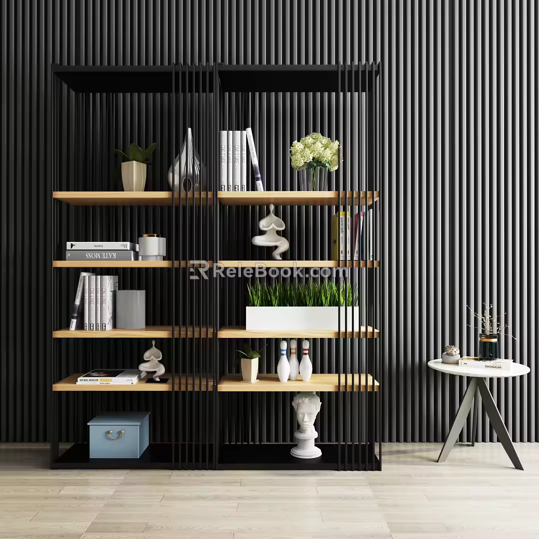 Modern Bookshelf Wrought Iron Bookshelf 3d model
