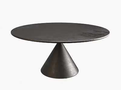 Black Round Dining Table with Conical Base Modern Minimalist Stylish Design 3d model