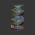 Cartoon Scenery Of Spiral Multi Level Tower With Floors Windows And Decorations
