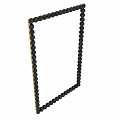 Modern Decorative Mirror With Black Beaded Frame On White Background And Shadow 3d model