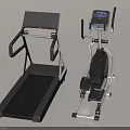 Modern Home Gym Sports Equipment Treadmill And Elliptical Trainer With LCD Screens