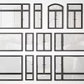 Various Glass Window Styles With Different Shapes And Sizes For Home Use 3d model