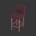 Brown Leather Bar Stool With Wooden Legs And Modern Simple Backrest Design