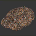 Vibrant Colorful Decorative Stone Sample With Orange Red White Fragments And Irregular Shape