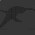 Vibrant Pixel Swordfish Leaping Over Beach In Sunset Seascape With Ocean