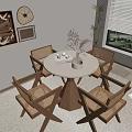Quiet leisure tables and chairs 3d model