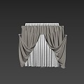 European-style curtains 3d model