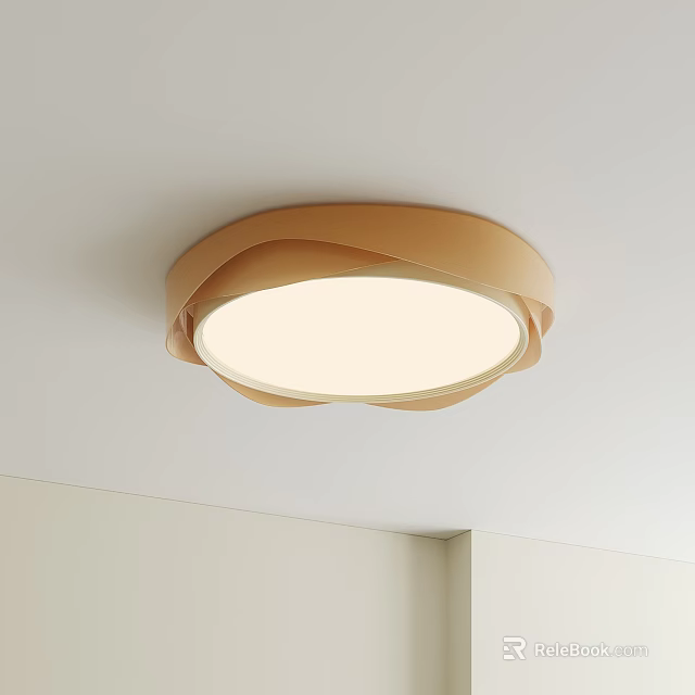 Modern Round Ceiling Light With Soft Glow And Neutral Tone Design 3d model