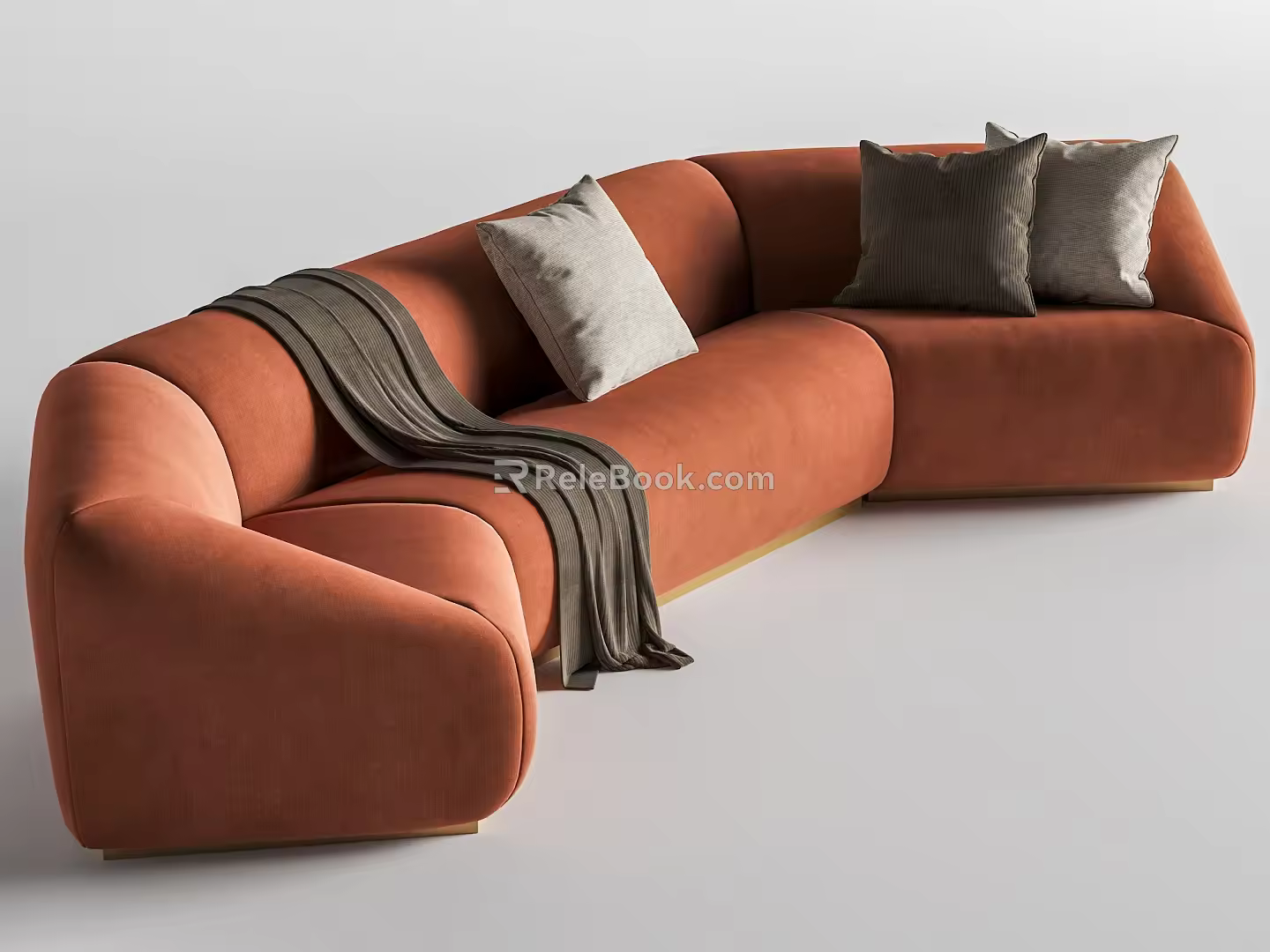 Modern Multiplayer Sofa Curved Sofa 3d model