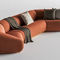 Modern Multiplayer Sofa Curved Sofa 3d model