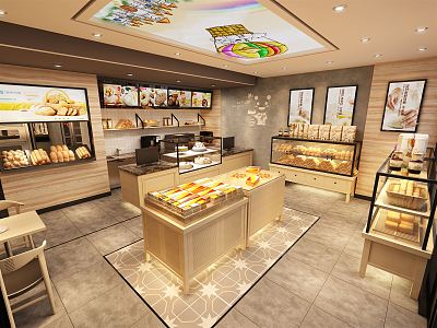 Modern Bakery Bread Cake Shop 3d model