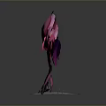 Pink Cloud Like Tree With Purple Trunk And Dripping Pink Substance At Base