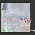 Cartoon City Construction Scene With Colorful Buildings High Rise Structures And Tower Crane