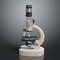 Professional Laboratory Microscope With Adjustable Lens And Metal Base For Scientific Research 3d model