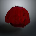 Red Organ Like Structure With Thick Hair Texture And Spherical Shape 3d model