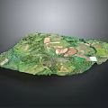 Scenic Green Hills With Farmland Plots Winding Roads And Small Water Bodies