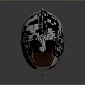 Shiny Metal Helmet With Decorative Rivets And Classic Face Guard Structure