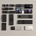 Various Modern Switch Panels With Digital Displays And Different Control Designs