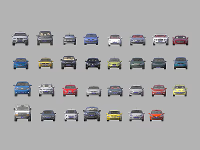 Various Colorful Cars With Multiple Models And Different Types In Collection 3d model