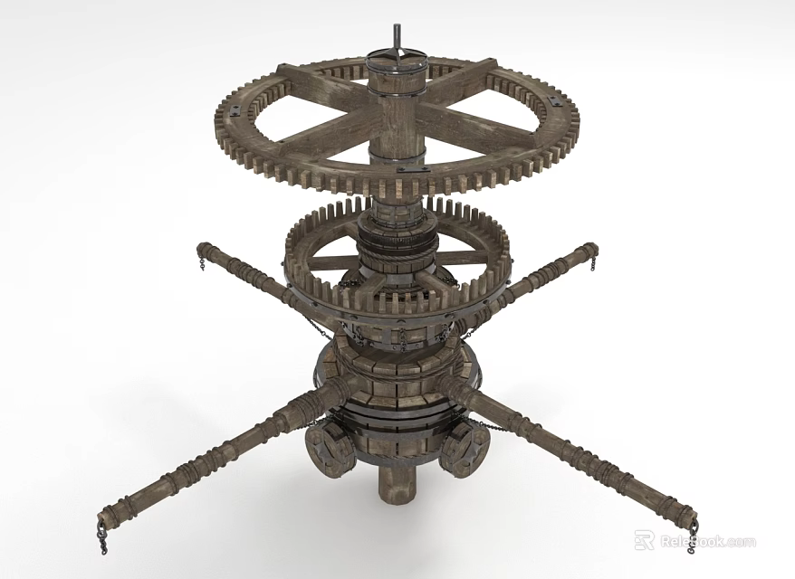 Hardware Tools Mechanical Device With Multi Layer Gears And Metal Brackets 3d model 
