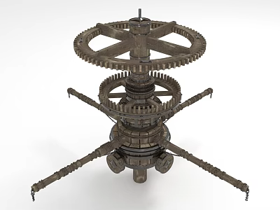 Hardware Tools Mechanical Device With Multi Layer Gears And Metal Brackets 3d model