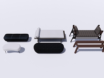 Modern Bed End Bench Bed Bench 3d model