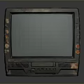 Vintage Television With Decorative Stickers Classic Design And Old Fashioned Screen