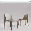 Modern Light Gray And Brown Dining Chairs With Sleek Legs And Upholstered Backs