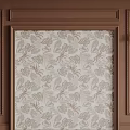 Elegant Bedroom Accent Wall With Brown Frame Leaf Pattern And Brass Sconces 3d model
