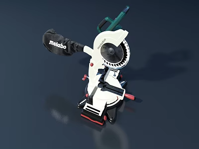 Metabo Industrial Miter Saw With Circular Blade Dust Bag Handle And Stable Base 3d model