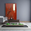 Japanese-style single sofa 3d model