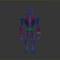 Red and Black Superhero Action Figure Standing with Glossy Surface and Detailed Design