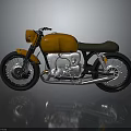Vintage Orange Motorcycle With Green Seat Metallic Body And Black Wheels Design