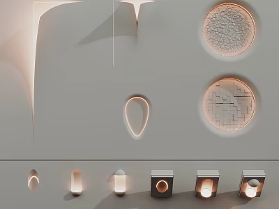 Modern Stylish Wall Lights With Different Designs And Soft Lighting For Home Decor 3d model