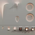 Modern Stylish Wall Lights With Different Designs And Soft Lighting For Home Decor 3d model